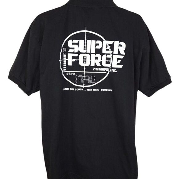 Super Force Polo Shirt Vintage 90s 1990 Universal Studios Sci Fi Action TV Show